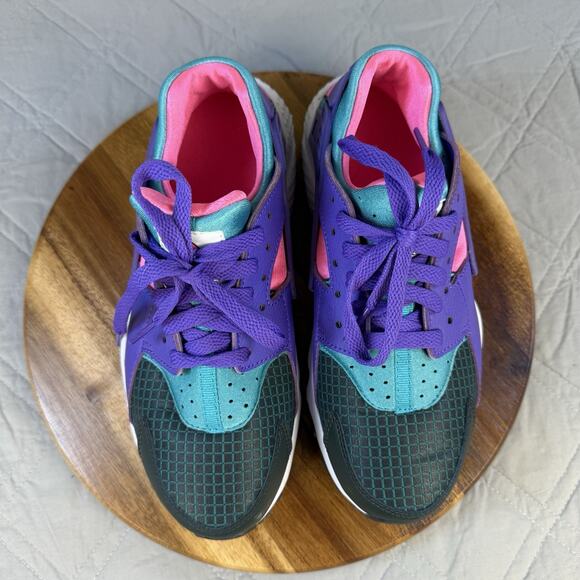 Nike Huarache Run Ultra Now Big Kids BQ7096-300 Green Grape Pink Shoes Youth 5 - Picture 7 of 11